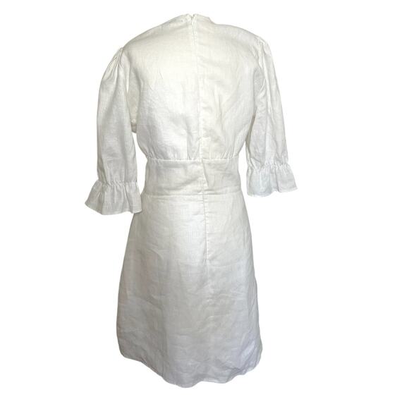 Reformation Simi Linen Mini Dress Anthropologie Bridal Shower Wedding White 10 - Picture 5 of 9